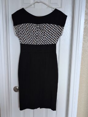 Mad men Style WHBM Geometric Midi Dress High Waist